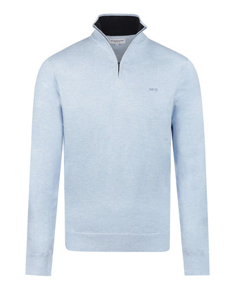 Half-Zip Sweater Cotton Cashmere | Light Blue