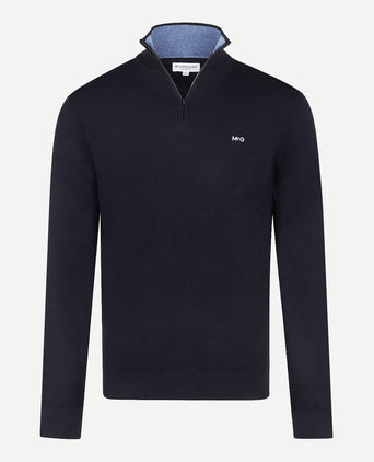 Half-Zip Sweater Cotton Cashmere | Navy