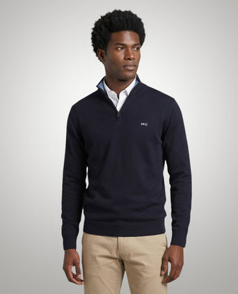 Half-Zip Sweater Cotton Cashmere | Navy