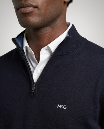 Trui Half-Zip Katoen Cashmere | Navy