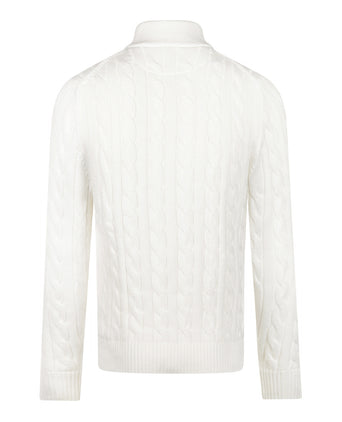 Half-Zip Cable Knit Sweater Cotton | Off White
