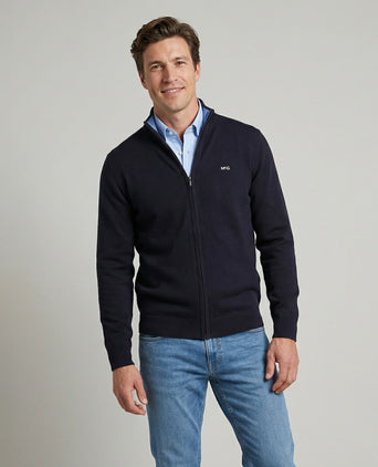 Zip cardigan Cotton Cashmere | Navy