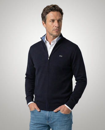 Zip cardigan Cotton Cashmere | Navy