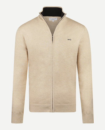 Zipped Cardigan Cotton Cashmere | Sand