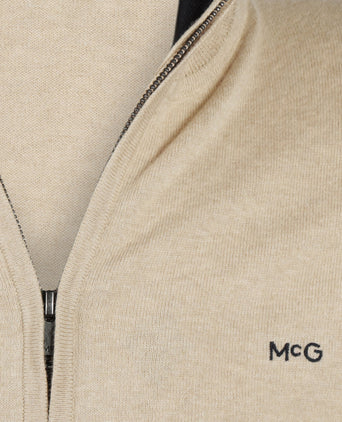 Zipped Cardigan Cotton Cashmere | Sand