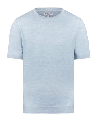 T-shirt Extra Fine Merino Ronde Hals | Light Blue