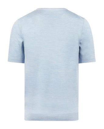 T-shirt Extra Fine Merino Ronde Hals | Light Blue