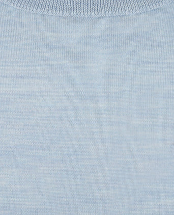 T-shirt Extra Fine Merino Ronde Hals | Light Blue