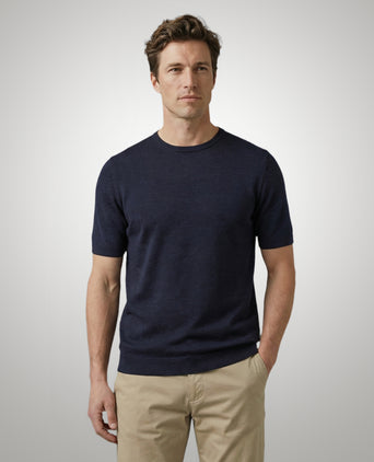 T-shirt Extra Fine Merino Round Neck | Navy
