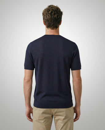 T-shirt Extra Fine Merino Round Neck | Navy