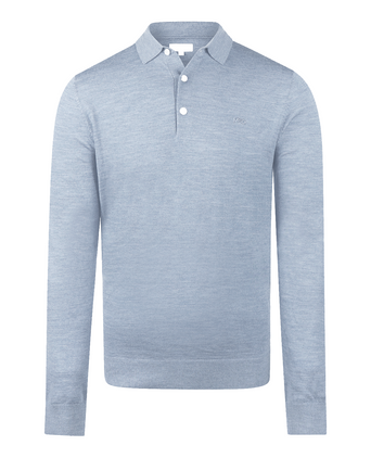 Polo Sweater Merino Wool | Light Blue