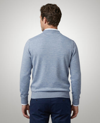 Polo Sweater Merino Wool | Light Blue