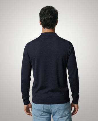 Polo Sweater Merino Wool | Navy