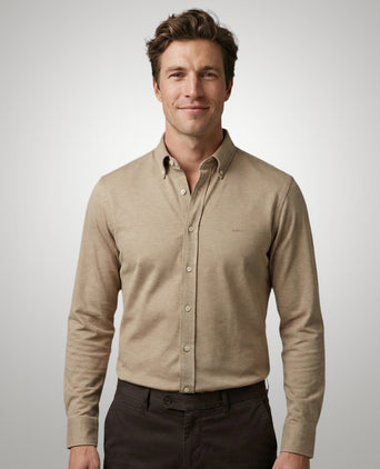 Stretch Piqué Shirt | Sand