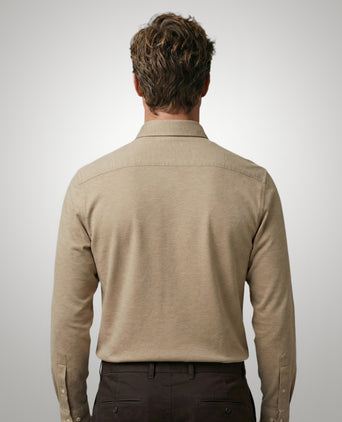 Stretch Piqué Shirt | Sand