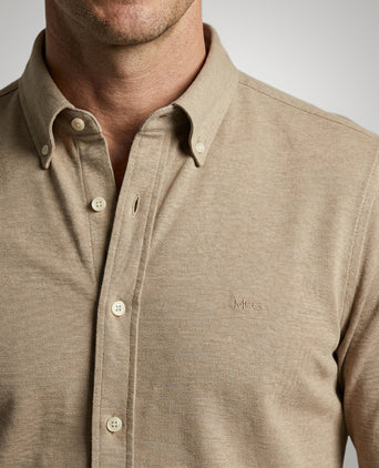 Stretch Piqué Shirt | Sand