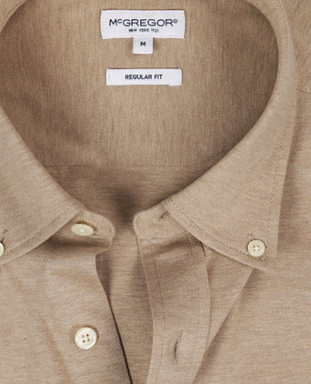 Stretch Piqué Shirt | Sand