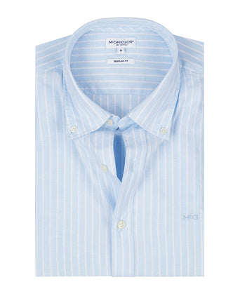 Overhemd Katoen Linnen Streep | Light Blue