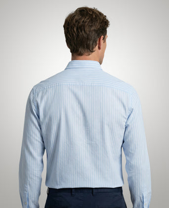 Overhemd Katoen Linnen Streep | Light Blue