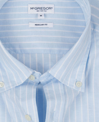 Overhemd Katoen Linnen Streep | Light Blue