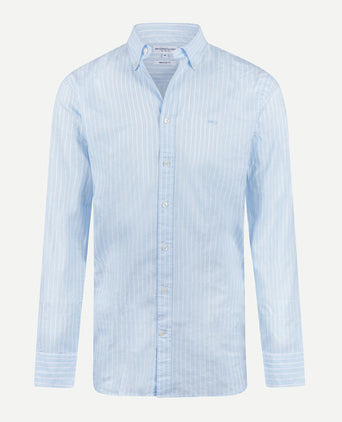 Overhemd Katoen Linnen Streep | Light Blue