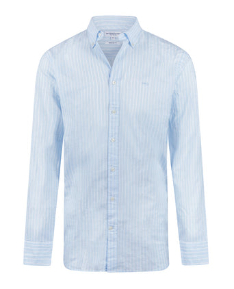 Overhemd Katoen Linnen Streep | Light Blue