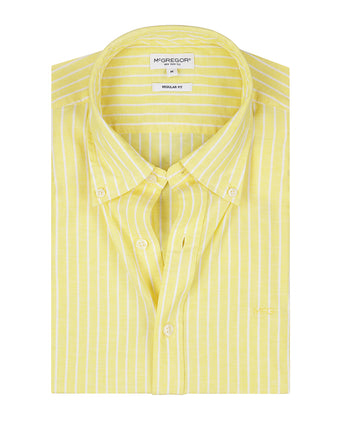 Overhemd Katoen Linnen Streep | Light Yellow