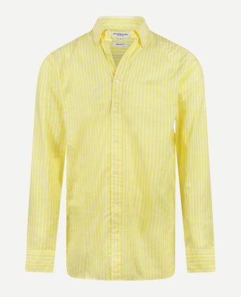 Overhemd Katoen Linnen Streep | Light Yellow