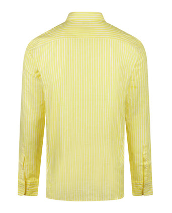 Overhemd Katoen Linnen Streep | Light Yellow