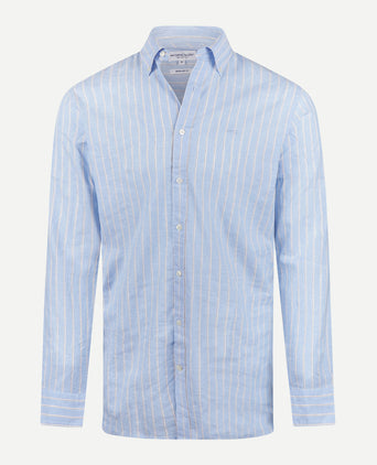 Overhemd Katoen Linnen Grote Streep | Light Blue