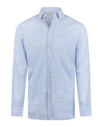 Overhemd Katoen Linnen Grote Streep | Light Blue