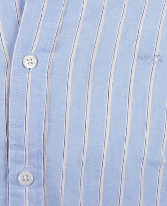 Overhemd Katoen Linnen Grote Streep | Light Blue