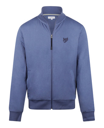 Zip Thru Sweat Cardigan | Vintage Blue