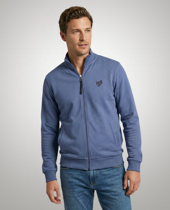 Zip Thru Sweat Cardigan | Vintage Blue