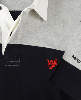 Rugby Jersey Striped | Medium Grey Melange