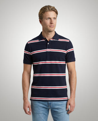 Piqué Polo Striped | Navy