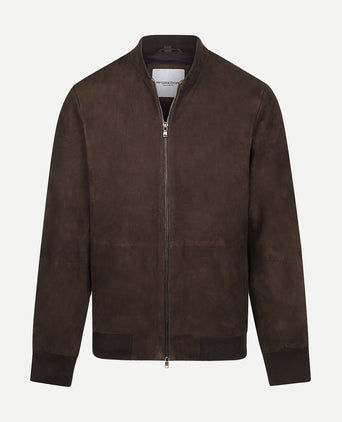 Suede Bomber Jacket | Chocolate Brown