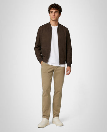 Suede Bomber Jacket | Chocolate Brown