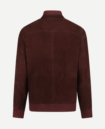 Suede Bomber Jacket | Burgundy