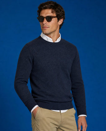 Trui Lamswol Ronde Hals | Navy