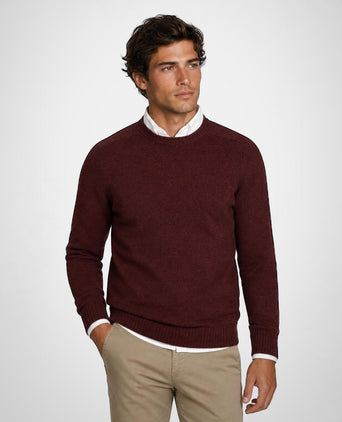 Trui Lamswol Ronde Hals | Burgundy