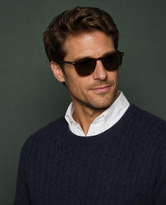 Cable Trui Lamswol Ronde Hals | Navy