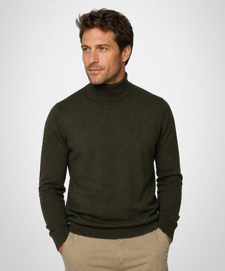 Trui Katoen-Kasjmier Col | Dark Olive Trui Katoen-Kasjmier Col | Dark Olive