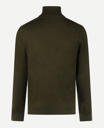 Cotton-Cashmere Turtleneck Sweater | Dark Olive
