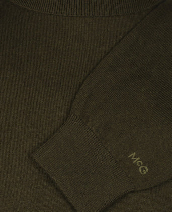 Cotton-Cashmere Turtleneck Sweater | Dark Olive