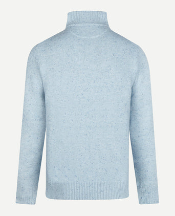 Fishermans Zip Mock Trui Wol | Light Blue