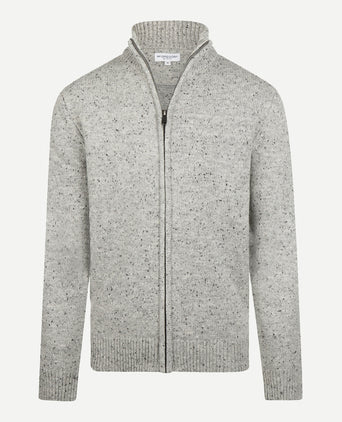 Fishermans Zip Thru Vest Wol | Medium Grey Melange