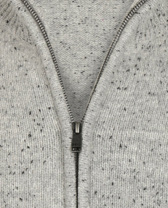 Fishermans Zip Thru Vest Wol | Medium Grey Melange