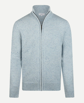 Fishermans Zip Thru Vest Wol | Light Blue