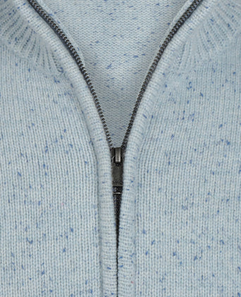 Fishermans Zip Thru Vest Wol | Light Blue